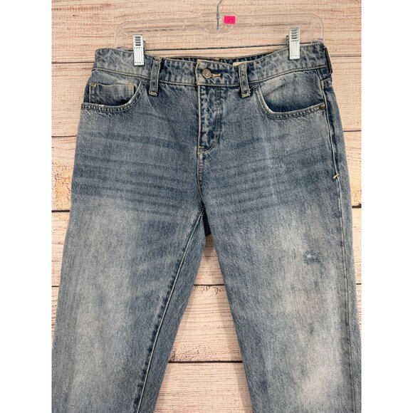 Pilcro Anthropologie Hyphen Mid Rise Boyfriend Jeans Women's 27 Blue Medium Wash - Picture 3 of 12